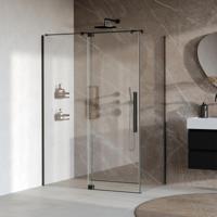 Brauer Stellar - Douchecabine met Draaideur - Helder Glas - 140x100x200 cm - Omkeerbaar - incl. Glascoating - Mat Zwart - thumbnail