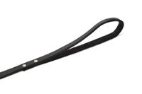 Hondenriem van leer 165cm x 12mm zwart - thumbnail