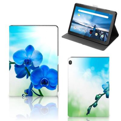 Lenovo Tablet M10 Tablet Cover Orchidee Blauw - Cadeau voor je Moeder Lenovo Tablet M10 Tablet Cover Orchidee Blauw - Cadeau voor je Moeder