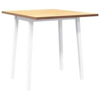 Eettafel massief hout wit rubber - thumbnail