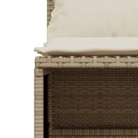 5-delige Loungeset met kussens poly rattan beige - thumbnail
