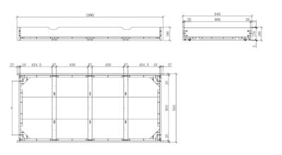 Vipack rolbed Erik op wielen - wit - 18,5x94x199 cm