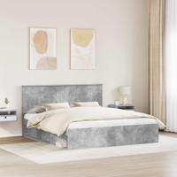 Bedframe met hoofdeinde Beton 180 x 200 cm Massief grenenhout - thumbnail