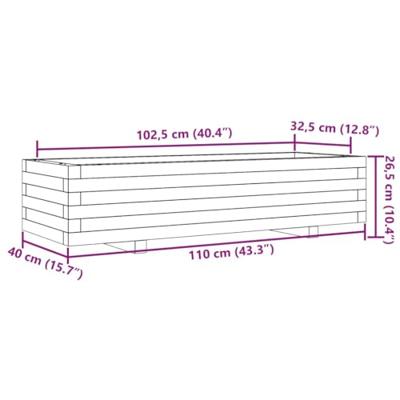 VidaXL Plantenbak 110x40x26,5 cm massief douglashout