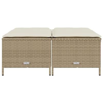 Tuinkrukken met kussens 4 st poly rattan beige