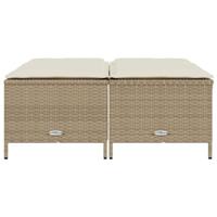Tuinkrukken met kussens 4 st poly rattan beige - thumbnail