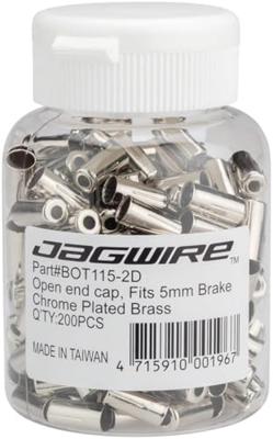 JAGWIRE End caps open - 5mm brake (crimp) - brass (200pcs) - chrome