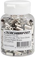 JAGWIRE End caps open - 5mm brake (crimp) - brass (200pcs) - chrome - thumbnail