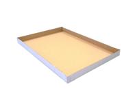 Golfkartonnen platen met opstaande randen dubbelgolf 1185 x 985 x 150 mm wit | 5 stuks - thumbnail
