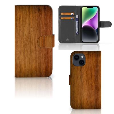 iPhone 15 | Book Style Case | Donker Hout