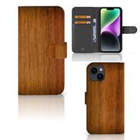 iPhone 15 | Book Style Case | Donker Hout - thumbnail