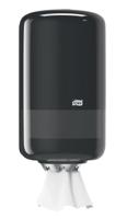 Poetspapierdispenser tork m1 elevation klein zwart - thumbnail