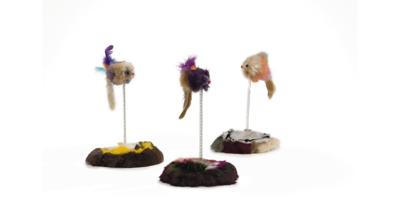 Beeztees Muis op Springveer - Kattenspeelgoed - 14,5x28 cm