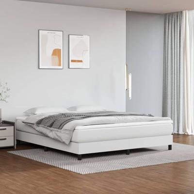 Pocketveringmatras 160x200x20 cm kunstleer wit