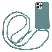 Høyde - iPhone 13 Pro Max - Telefoonhoes met koord - Donkergroen - thumbnail