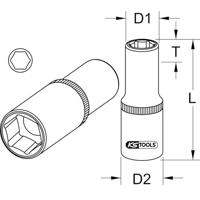 KS Tools 911.3894 9113894 Bitadapter Aandrijving 3/8 (10 mm) 25 mm 1 stuk(s) - thumbnail
