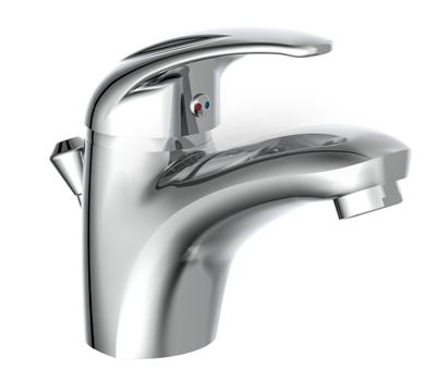 AQUA 2 SAVE waterbesparende ééngreepsmengkraan wastafel, chroom keramische schijven geluidsarme, verwisselbare 40 mm-cartouche Eco-Click functie en kinderbeveiliging 50% waterbesparing door sp