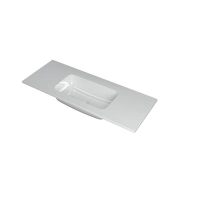 INK Faktor Wastafel Polystone Midden Zonder Kraangat - 1200x450x15 mm - Glans Wit