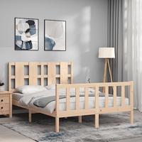 Bedframe met hoofdbord massief hout - thumbnail