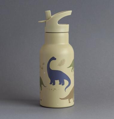 Roestvrijstalen fles voor jongens DINOS A Little Lovely Company, 350 ml kaki - thumbnail