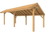 Woodvision Comfort Douglasvision kapschuur 505x320 cm Douglas blank- Kapschuurdak- Onbehandeld lariks Douglas hout- Woodvision - thumbnail