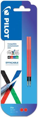 Pilot vullingen voor Frixion Ball 4-kleurenroller, fijn, rood, pak van 2 stuks