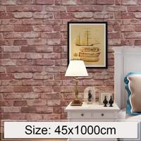 Bruine baksteen creatieve 3D steen baksteen decoratie behang Stickers slaapkamer woonkamer muur waterdicht Wallpaper Roll grootte: 45 * 1000cm - thumbnail