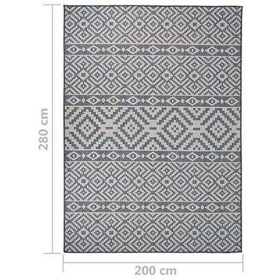 Buitenkleed met patroon platgeweven 200x280 cm blauw Buitenkleed met patroon platgeweven 200x280 cm blauw