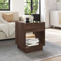 Salontafel met Infinity LED 40x40x50 cm bruin eikenkleurig - thumbnail
