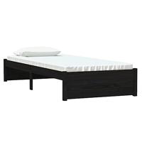 Bedframe massief hout zwart 75x190 cm - thumbnail