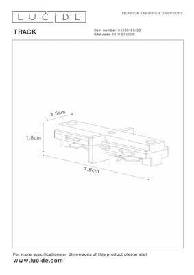 Lucide TRACK I-koppelstuk - 1-fase Railsysteem / Railverlichting - Zwart (Uitbreiding)