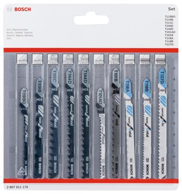 Bosch Accessories 2607011170 Decoupeerzaagbladenset Wood and Metal, 10-delig 10 stuk(s) Bosch Accessories 2607011170 Decoupeerzaagbladenset Wood and Metal, 10-delig 10 stuk(s)