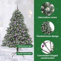 VidaXL Kunstkerstboom met 300 led groen 210 cm pvc en plastic en staal - thumbnail