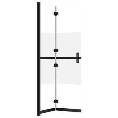 Inloopdouchewand inklapbaar 80x190 cm ESG-glas halfmat - thumbnail