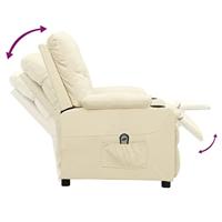 Fauteuil elektrisch verstelbaar kunstleer crèmekleurig - thumbnail