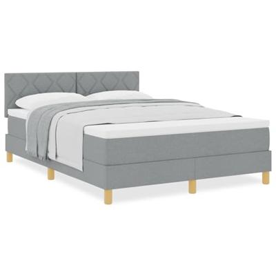 Boxspringbed met matras Lichtgrijs 160 x 200 cm Stof