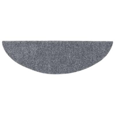 VidaXL Trapmatten zelfklevend 15 stuks 56x17x3 cm lichtgrijs halfrond