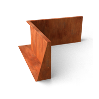 Fronta Keerwanden Cortenstaal Hoekstuk 500 x 200 x 500 mm Geroba - Geroba - thumbnail