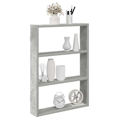 Wandschap 43x9x60 cm bewerkt hout betongrijs - thumbnail