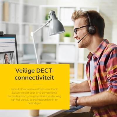Jabra Engage 65 SE Mono On Ear headset DECT, Kabel Mono Zwart Noise Cancelling Microfoon uitschakelbaar (mute), NFC