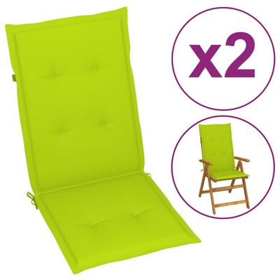 VidaXL Tuinstoelkussens 2 st hoge rug 120x50x3 cm stof heldergroen