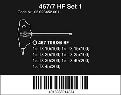 Wera 467/7 | TORX® | HF set 1 | Schroevendraaierset | T-greep-TORX® schroevendraaier | met vasthoudfunctie | 7-delig - 05023452001 - thumbnail