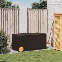 Tuinbox met wielen 190 L poly rattan bruin - thumbnail
