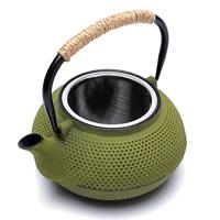 Japanse Stijl Tetsukyusu Groene Gietijzeren Theepot (600 ml) - thumbnail