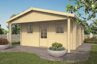 Blokhut Ennis 534x540 cm + luifel 150 cm - thumbnail