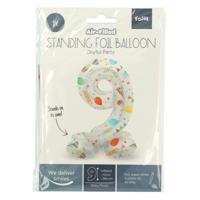 Folat BV Staande folieballon joyful party cijfer 9 -72cm - thumbnail