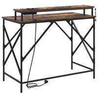 Bureau met plank Gerookt eiken 100 x 50 x 86.5 cm Bewerkt hout - thumbnail