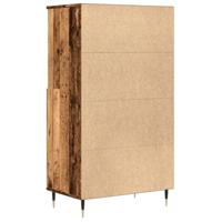 Hoge kast 60x36x110 cm bewerkt hout oud houtkleurig - thumbnail