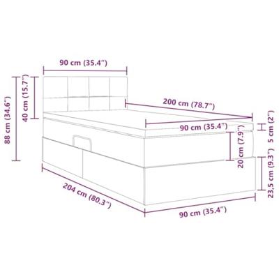 Opbergbed met LED met matras Donkergroen 90 x 200 cm Fluweel