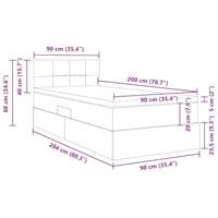 Opbergbed met LED met matras Donkergroen 90 x 200 cm Fluweel - thumbnail